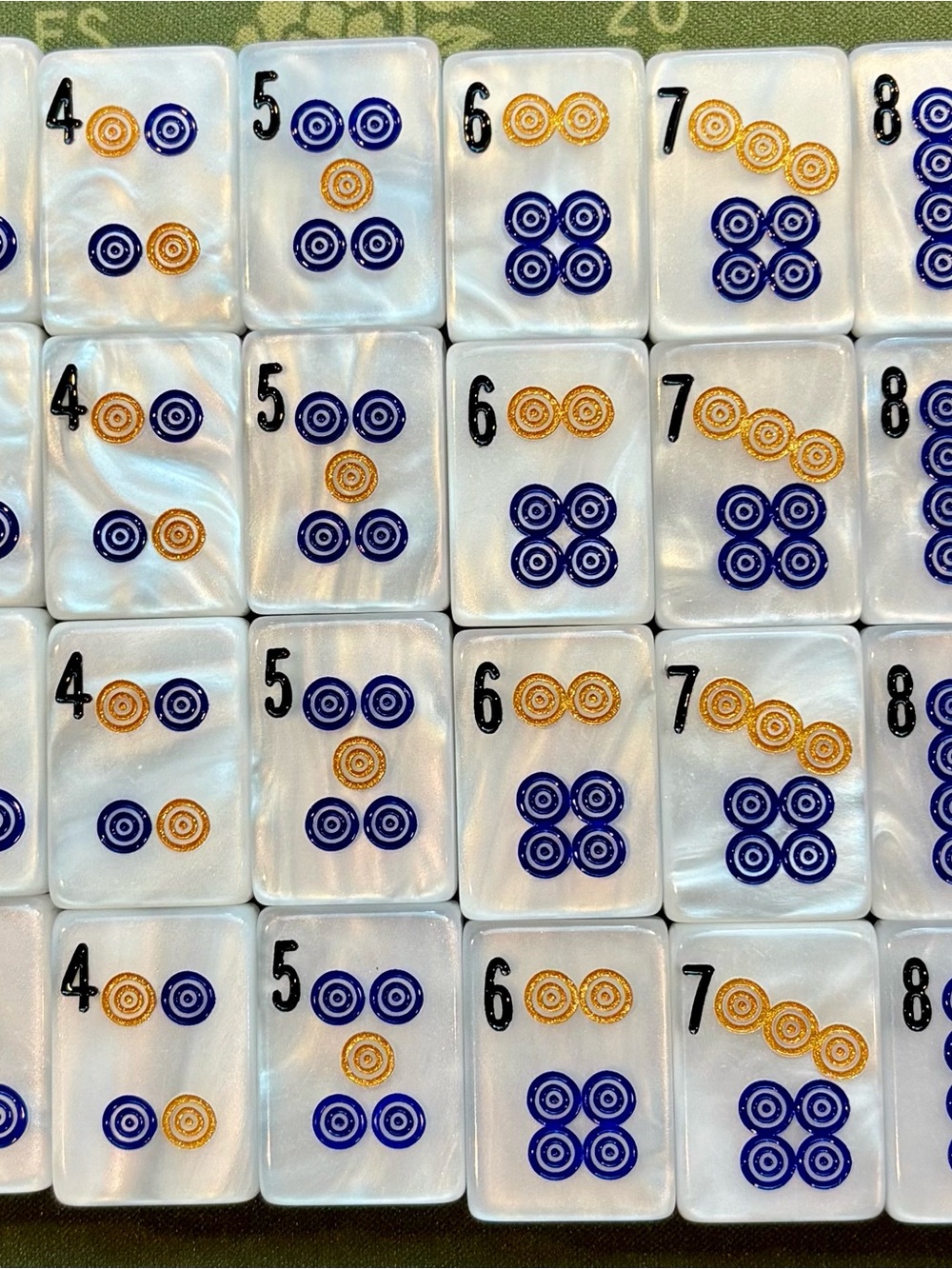 Luxury American Mahjong Tiles Set in Pearlescent White - Multicolor Characters - Picture 7 of 12